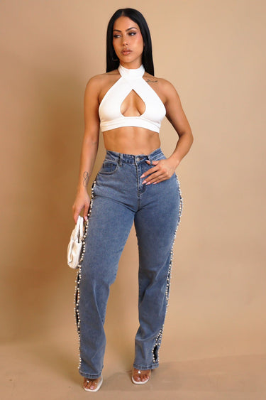 Pearl - Perfect High - Rise Jeans – Bold Elegance with Every Step - Palazzo Couture Online