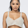 white pearl embellished crop top front view