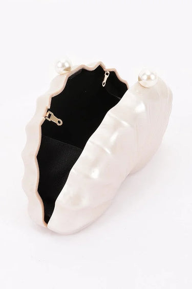 Pearl Shell Evening Clutch- Cream - chic clutch by Palazzo Couture