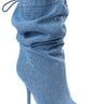 Peep Toe High Heel Dressy Boots (Denim) - Palazzo Couture Online
