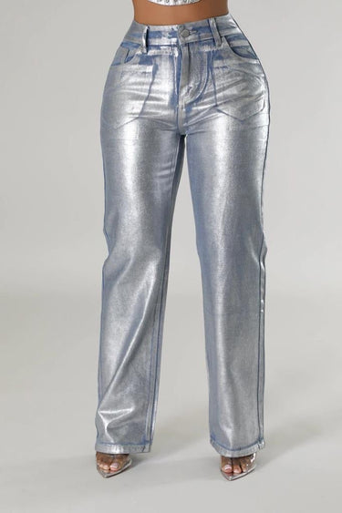 Perfect Fit silver jeans with non-stretch fabric