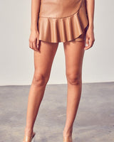 Perfect Fit Mini Skort (Mocha) - Palazzo Couture Online