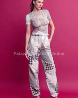 Perfect Match Cargo Pants Set - Lace-Up Mesh Top alternate angle showing set coordination and drape