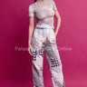 Perfect Match Cargo Pants Set - Lace-Up Mesh Top front view showing complete two piece pant set