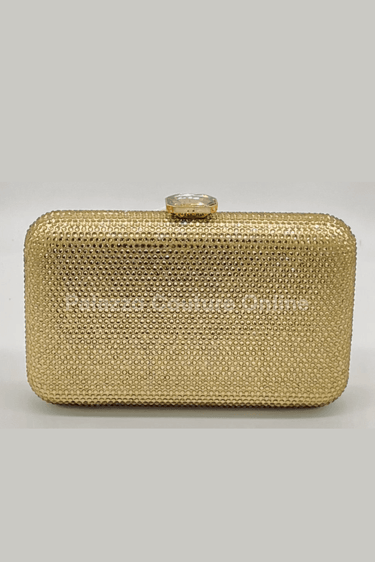 Perfect Timing Rhinestones Clutch Gold - Palazzo Couture Online