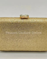 Perfect Timing Rhinestones Clutch Gold - women's evening clutch