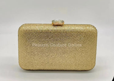 Perfect Timing Rhinestones Clutch Gold - women's evening clutch