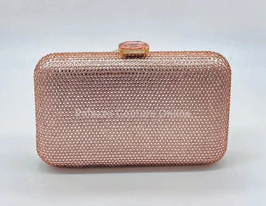 Perfect Timing Rhinestones Clutch Rose Gold - women's evening clutch