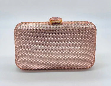 Perfect Timing Rhinestones Clutch Rose Gold - Palazzo Couture Online