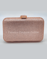 Perfect Timing Rhinestones Clutch Rose Gold - Palazzo Couture Online