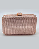 Perfect Timing Rhinestones Clutch Rose Gold for women - bag by Palazzo Couture