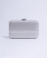 Perfect Timing Rhinestones Clutch Silver - Palazzo Couture Online