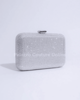 Perfect Timing Rhinestones Clutch Silver - Palazzo Couture Online