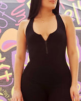 Perfection Zipper Basic Romper (Black) - Palazzo Couture Online