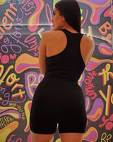 Perfection Zipper Basic Romper (Black) - summer romper for women