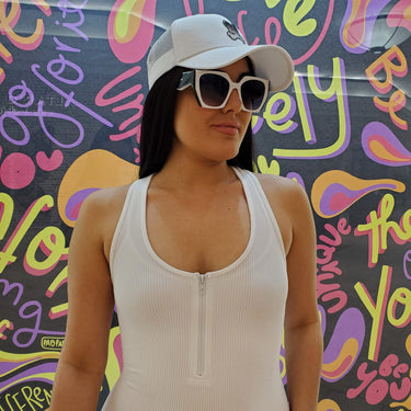 Perfection Zipper Basic Romper (White) - Palazzo Couture Online