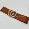Perls Buckle Elastic Belt (Camel) for women - fashion belt by Palazzo Couture