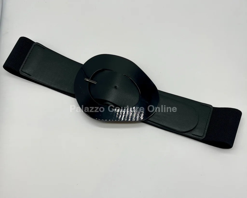 Perpetual Fantasy Plain Buckle Elastic Belt (Black)