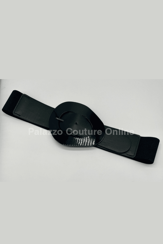 Perpetual Fantasy Plain Buckle Elastic Belt (Black) Black / One Size
