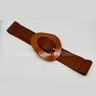 Perpetual Fantasy Plain Buckle, Elastic Belt (Camel) - Palazzo Couture Online