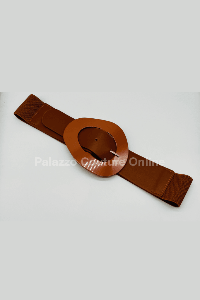 Perpetual Fantasy Plain Buckle Elastic Belt (Camel) Camel / One Size