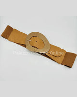 Perpetual Fantasy Plain Buckle Elastic Belt (Khaki) for women - fashion belt by Palazzo Couture