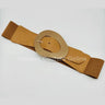 Perpetual Fantasy Plain Buckle Elastic Belt (Khaki) for women - fashion belt by Palazzo Couture