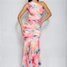 Petal Whirl One - Shoulder Maxi Dress - Floral - Palazzo Couture Online