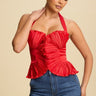 Peyton Pleated Top - Red - Palazzo Couture Online