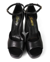 Platform Bliss Chunky Heels - Black - Palazzo Couture Online