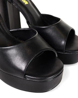 Platform Bliss Chunky Heels - Black - Palazzo Couture Online