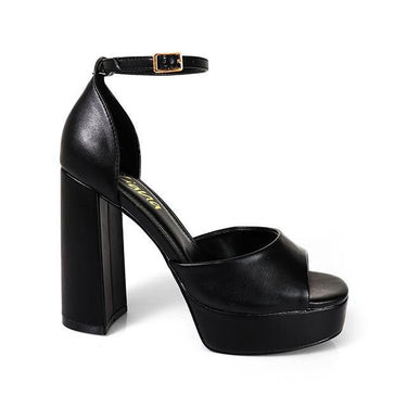 Platform Bliss Chunky Heels - Black - Palazzo Couture Online