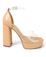 Platform Bliss Chunky Heels -Clear - trendy women's heels for every occasion