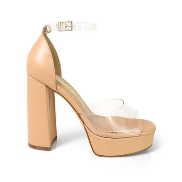 Platform Bliss Chunky Heels -Clear - trendy women's heels for every occasion