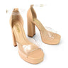 Platform Bliss Chunky Heels -Clear for women - stylish heels by Palazzo Couture