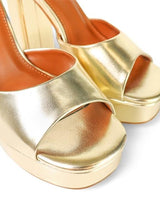 Platform Bliss Chunky Heels - Gold - Palazzo Couture Online