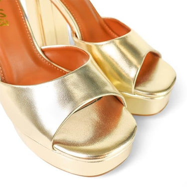 Platform Bliss Chunky Heels - Gold - Palazzo Couture Online