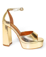 Platform Bliss Chunky Heels - Gold - Palazzo Couture Online