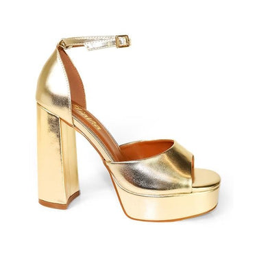 Platform Bliss Chunky Heels - Gold - Palazzo Couture Online