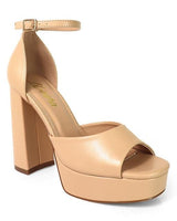 Platform Bliss Chunky Heels - Nude - Palazzo Couture Online