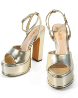 Platform Josy 6 Chunky Heels (Gold) - Palazzo Couture Online