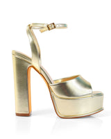 Platform Josy 6 Chunky Heels (Gold) - women's statement party shoes