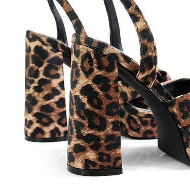 Platform Olina Tamara Cross & Bow Heels - Animal Print - Palazzo Couture Online