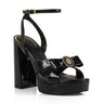 Platform Olina Tamara Cross & Bow Heels - Black - Palazzo Couture Online