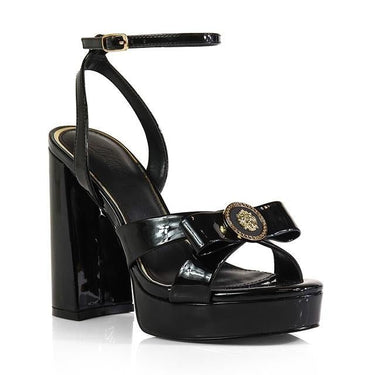 Platform Olina Tamara Cross & Bow Heels - Black - Palazzo Couture Online