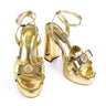 Platform Olina Tamara Cross & Bow Heels -Gold for women - stylish heels by Palazzo Couture
