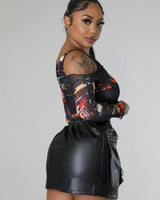 Pocketed Posh Leather Skirt (Black) - Palazzo Couture Online