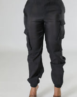 Poolside Days Sheer Cargo Pants – Black High-Waisted Organza Style - view 5