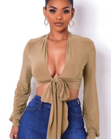 The Power of Love Tie Up Crop Top for women - crop top by Palazzo Couture