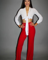 The Power of Love Tie Up Crop Top - White for women - crop top by Palazzo Couture